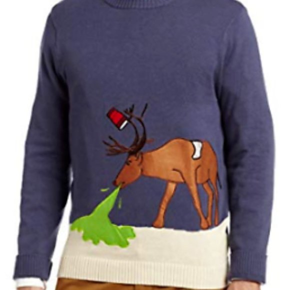 ALEX Stevens Mens Reindeer Hangover Ugly Christmas Sweater, Size Small - Picture 1 of 1